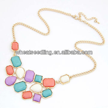 Unique Chunky Geometric Squares Necklace Jewelry JN02